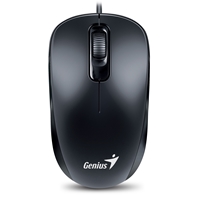 Genius DX-110 Wired USB-Type C Plug and Play Mouse, 1000 DPI Optical Tracking, 3 Button with Scroll Wheel, Ambidextrous Design with 1.5m Cable, Black