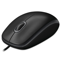 Logitech B100 Wired USB Mouse, 3-Buttons, 1000dpi and Optical Tracking, Ambidextrous Design for PC, Mac and Laptop, Black
