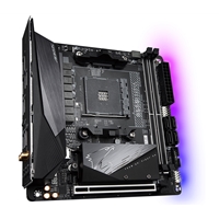 Gigabyte B550I AORUS PRO AX AMD AM4 Socket Motherboard, Mini-ITX, 2x DDR4 Slots, 2x M.2 Sockets, Fitted I/O Shield, 2.5GbE LAN, Wi-Fi 6, 1x DisplayPorts / 2x HDMI Port