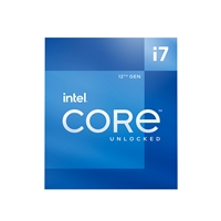 Intel 12th Gen Core i7-12700K 12 Core Processor 20 Threads, 3.6GHz up to 5.0GHz Turbo, Alder Lake Socket LGA1700, 25MB Cache, 125W, Maximum Turbo Power 190W Overclockable CPU, No Cooler