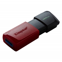 Kingston DataTraveler ExodiaM DTXM/128GB USB Flash Drive, 128GB, USB 3.2, Red / Black, Moving Cap Design