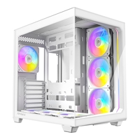 Antec Constellation C5 Mid Tower Gaming Case, 1 x USB Type-C / 2 x USB 3.0, Tempered Glass Frotn and Side Window Panel, Dual Chamber Design, 6 x Pre-Installed Reverse Fans, ATX, Micro-ATX, ITX Compatible