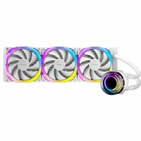 Antec Vortex 360 ARGB AiO Liquid CPU Cooler, White, Universal Socket, 360mm Radiator, PWM 2000RPM Fusion ARGB Cooling Fans, Addressable RGB LED Lighting with Suspended Spiral Pump Head Design