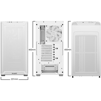 be quiet! BGW75 Pure Base 501 Airflow Window White Mid Tower Gaming Case, 1 x USB Type-C / 2 x USB 3.0, Sleek Front Panel and Airflow Cover, Water Cooling Ready,  2 x Pre-Installed Pure Wings 3 140mm Fans, ATX / M-ATX / Mini-ITX Compatible