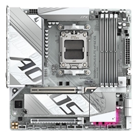 Gigabyte B850M AORUS ELITE WIFI6E ICE AMD AM5 Socket Motherboard, Micro-ATX, 4x DDR5 Slots, 2x M.2 Sockets, Fitted I/O Shield, 2.5GbE LAN, Wi-Fi 6E, 1x DisplayPort / 1x HDMI Port