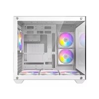 Antec CX800 Mid Tower Gaming Case, 1 x USB 3.0 / 2 x USB 2.0, Tempered Glass Front and Side Window Panel, Dual-Chamber design, 3 x Pre-Installed ARGB LED Fans , ATX, Micro ATX, Mini-ITX Compatible