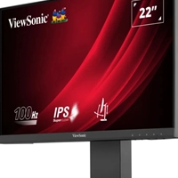 Viewsonic VG Series VG2208A LED Monitor 22 Inch With USB Hub, 1920 x 1080, Full HD Black, 100Hz, 5ms, HDMI, DisplayPort, Height-Adjustable