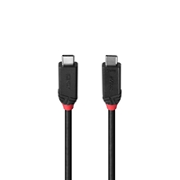 Lindy Black Line 37002 2m USB4 240W Cable, 24 pin USB-C (M) to 24 pin USB-C (M)