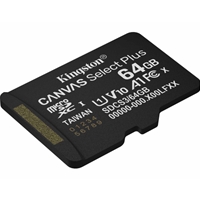 Kingston Canvas Select Plus 64GB Micro SD UHS-I Card with Adapter, A1-Rated for Android Devices