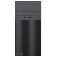 CiT Mentor Micro-ATX Office PC Case With USB Type C and 80mm Rear Black Fan Included
