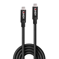 LINDY 43308 5m Active USB 3.2 Gen 2 C/C Cable, Data transfer rates up to 10Gbps, Supports video resolutions up to UHD 8K 7680x4320@60Hz including 4K 4096x2160@120Hz, 2 year warranty
