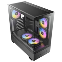 Antec CX705 ARGB Gaming Case Mid Tower,  1 x USB Type-C / 1 x USB 3.0 / 1 x USB 2.0, Tempered Glass Front and Side Window Panel, Vertical Cooling with Massive Air Intake, 5 x Pre-Installed ARGB LED Fans, ATX, Micro-ATX, ITX Compatible