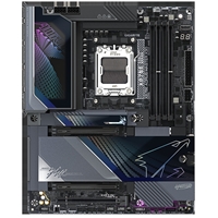 Gigabyte X870E AORUS MASTER X3D AMD AM5 Socket Motherboard, ATX, 4x DDR5 Slots, 5x M.2 Sockets, Fitted I/O Shield, 10GbE LAN, Wi-Fi 7, 1x HDMI Port / 2x USB-C (USB4)