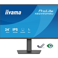 iiyama PROLITE XB2493HSU-B1 24 inch IPS Monitor, Full HD, 1ms, USB Hubx2, HDMI, DisplayPort, Freesync, 120Hz, Speakers, Black, ACR, Internal PSU, VESA, Height Adjustable