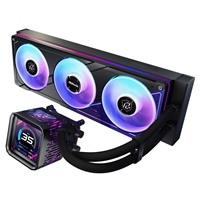 ASRock Phantom Gaming 360 LCD AIO Liquid CPU Cooler, 360mm Radiator, Triple 120mm PWM ARGB Fans, LCD Display, Intel LGA1700/1851 & AMD AM5/AM4 Compatible