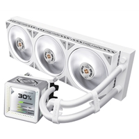 ASRock Steel Legend 360 LCD White AIO Liquid CPU Cooler, 360mm Radiator, Triple 120mm PWM ARGB Fans, LCD Display, Intel LGA1700/1851 & AMD AM5/AM4 Compatible