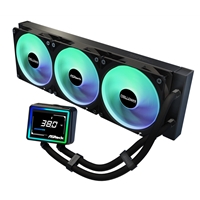 ASRock Challenger 360 Digital AIO Liquid CPU Cooler, 360mm Radiator, Triple 120mm PWM ARGB Fans, 3? Digital Display, Intel LGA1700/1851 & AMD AM5/AM4 Compatible