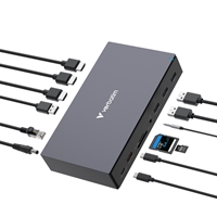 Verbatim USB-C PRO Docking Station 17 Port CDS-17, Supports Triple HDMI Outputs (up to 8K Resolution), Dual DisplayPorts, Gigabit Ethernet, SD/microSD Card Reader, Multi-Device USB 3.2 Data Transferring