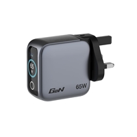 Verbatim Mini GaN Charger with Display, 65W 3-Port + 60W USB-C to USB-C Cable