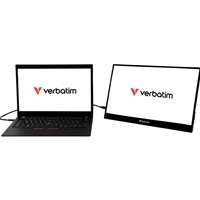 Verbatim Portable 17.3 Inch Touchscreen Monitor 4K UHD ALU, HDMI, 2x USB-C, 3840 x 2160 Resolution, 60Hz, Built-in Kickstand, Tilt: From 0 Up To 85