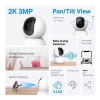 TP-Link Tapo C210P2 Pan/Tilt Home Security Wi-Fi Camera, 2-Pack