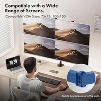 VonHaus Quad Monitor Stand for 13-32" Screens, Four Screen Monitor Desk Mount, Height Adjustable, Easy Assemble Stand with Full Tilt, Rotation & Swivel Arms, VESA 75x75 & 100x100mm
