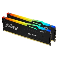Kingston FURY Beast KF556C36BBEAK2-32 32GB (2x 16GB) DIMM System Memory, 5600MHz, DDR5, CL36, Black, RGB, Intel XMP, AMD EXPO