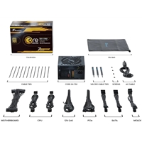 Seasonic CORE GX ATX 3.1  (SRP-CGX751-A5A32SF) 750W PSU, 120mm Fan, 80 PLUS Gold, Fully Modular, Individual Black Cables with Braided Pattern, 7 Years Warranty - BLACK